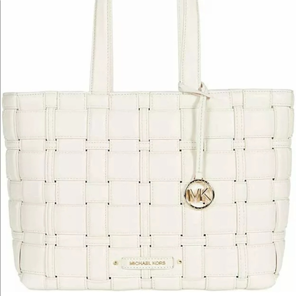 Michael Kors Ivy Medium East/West Tote Light Cream